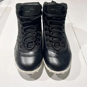 Air Jordan 10‎ TD Mids Black football cleats size 7.5 black molded